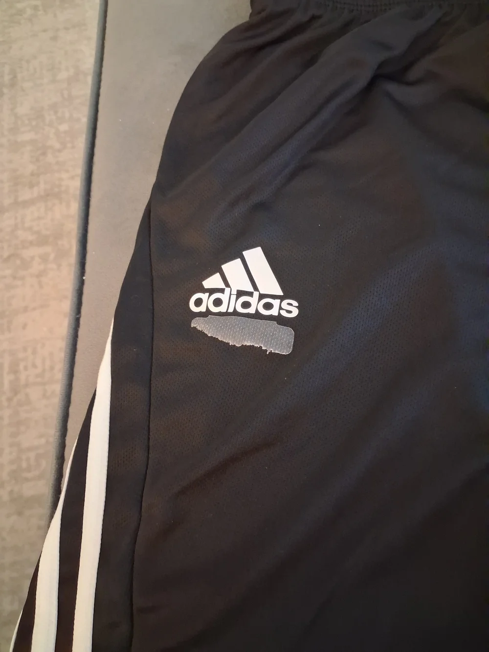 Adidas Kids Black Athletic Shorts with White Stripes